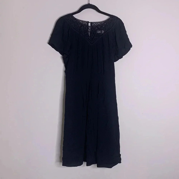Rebecca Taylor SHORT SLEEVE CREPE AND LACE DRESS SIZE 8 - Picture 2 of 8